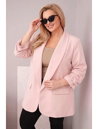 Dámska bunda nadmernej veľkosti Elegant Powder Pink