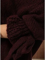 Dámsky oversize sveter v bordovej farbe od FashionStreet MY2569 Dámsky oversize sveter v bordovej farbe od FashionStreet MY2569