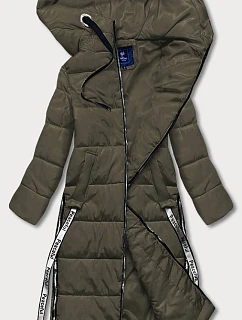 Dámska dlhá páperová bunda khaki (AG3-3038)