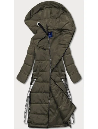 Dámska dlhá páperová bunda khaki (AG3-3038) Dámska dlhá páperová bunda khaki (AG3-3038)