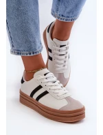 Sneakersy Damskie Na Platformie Białe Egelia