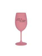 PROTOŽE BÝT OSOBNÍ TRENÉRKA NENÍ PRDEL - růžová sklenice na víno 350 ml