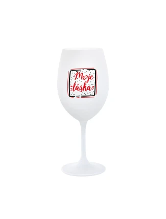 MOJE LÁSKA - bílá sklenice na víno 350 ml