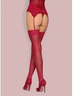 Zmyselné pančuchy S800 bordó - Obsessive