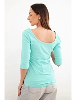 Blúzka s okrúhlym výstrihom mätová Blúzka s okrúhlym výstrihom mätová