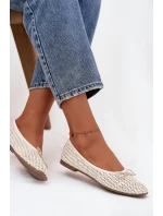 Baleríny S Pletením A Mašlí Ecru Belirra