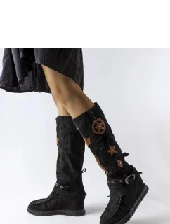 Čižmy na klinovom podpätku model 205786 Solea