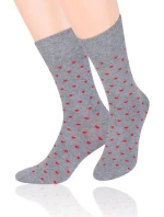 Vzorované pánske ponožky Steven art.136 Srdiečka