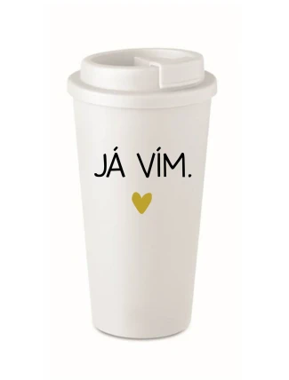 JÁ VÍM. - bílý termohrnek 475 ml