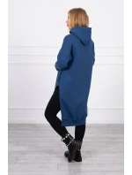 Zateplená mikina s bočnými rázporkami z džínsoviny