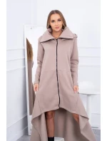 Zateplené šaty s dlhšími bokmi tmavo béžové