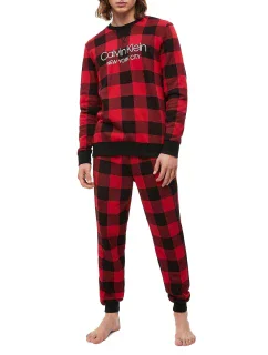 Pánska mikina NM1725E-5VJ čiernočervená - Calvin Klein