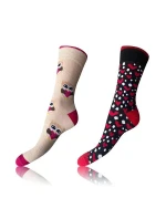 Veselé ponožky 2 páry CRAZY SOCKS 2x - BELLINDA - biele