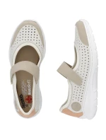 Pohodlné šnurovacie topánky Rieker W RKR575A beige