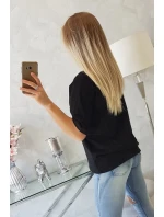 Kúzelná blúzka s potlačou čierna