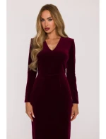 M889 Zamatové bodycon šaty - bordové M889 Zamatové bodycon šaty - bordové