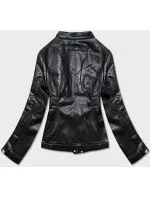 Čierna bunda ramoneska so stojačikom (11Z8008)