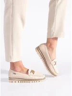 Trendy dámske hnedé mokasíny na platforme