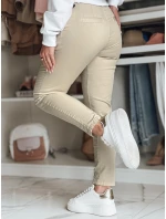 Dámske nohavice chinos s opaskom MODELA cappuccino FashionStreet UY2566