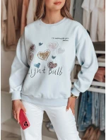 Dámska nadrozmerná mikina so srdiečkami PINKNOTE modrá FashionStreet BY1502 Dámska nadrozmerná mikina so srdiečkami PINKNOTE modrá FashionStreet BY1502
