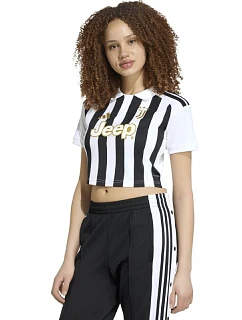 Dámske tričko adidas Juventus 26/27 Home Cropped Jersey, bielo-čierne, KB8878