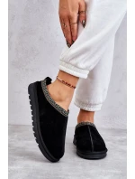 Zamszowe Damskie Papcie Z Futerkiem Czarne Buffie