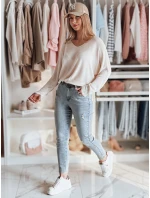 Dámske džínsové nohavice slim fit s opaskom MIXFELL modré FashionStreet UY2418