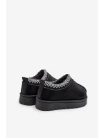 Śniegowce Botki Dziecięce Na Platformie Ocieplane Futerkiem Czarne Vilabria