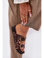 Pachnące Klapki Damskie Z Klamrami Panterka ZAXY RR285059 Brązowe