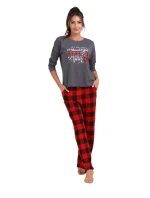 Dámske pyžamo 165/051 šedá vzor vianoce - Karol
