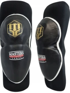 Športové neoprénové chrániče kolien OK-N čierne s bielou a zlatou - MASTERS