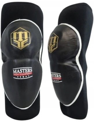 Športové neoprénové chrániče kolien OK-N čierne s bielou a zlatou - MASTERS