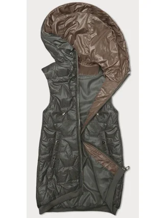 Dámska khaki vesta so sťahovacím lemom S'West (B8239-11) Dámska khaki vesta so sťahovacím lemom S'West (B8239-11)