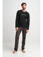 Vamp - Pánske bavlnené pyžamo s károvanými nohavicami 21937 - Vamp Vamp - Pánske bavlnené pyžamo s károvanými nohavicami 21937 - Vamp