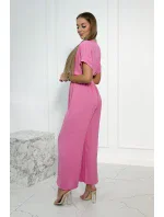Kombinéza s ozdobným pásom svetlo ružová Kombinéza s ozdobným pásom svetlo ružová