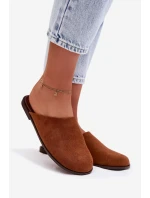 Dámské ploché sandály z eko semiše Camel Veronelle