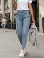 Dámske džínsy s vysokým pásom mom fit modré FashionStreet UY2861