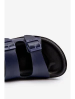 Lekkie Klapki Męskie Z Klamrami Big Star NN174593 Granatowe