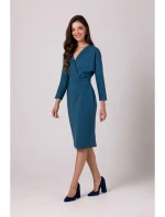Zavinovacie šaty B271 petrol blue - BeWear Zavinovacie šaty B271 petrol blue - BeWear