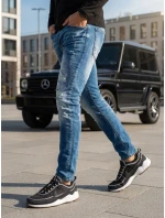 Modré pánske nohavice FashionStreet UX3821