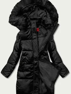 Dámska zimná bunda z ekokože čierna (TY038-1)