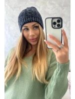 Fleecová čiapka Melisa K241 čierna + modrá