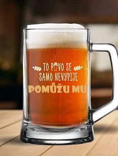 Pohár sám nevypije pivo... POMÔŽEM JEMU - pivný pohár 0,5