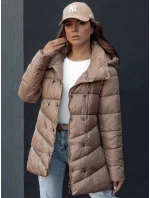 Dámsky prešívaný zimný kabát BLOOM camel FashionStreet TY4536