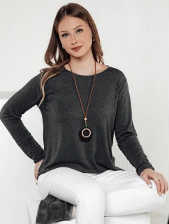 Dámska blúzka LUCERIA s príveskom v grafitovej farbe FashionStreet RY2675