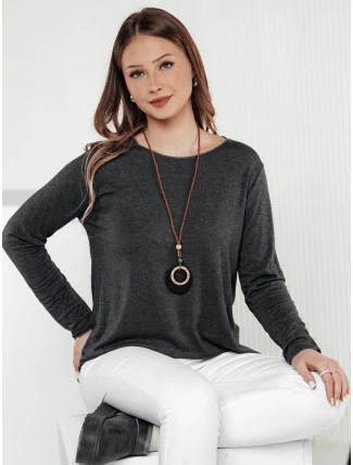 Dámska blúzka LUCERIA s príveskom v grafitovej farbe FashionStreet RY2675 Dámska blúzka LUCERIA s príveskom v grafitovej farbe FashionStreet RY2675