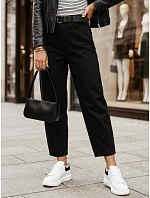 Dámske džínsy s vysokým pásom a opaskom, strih „balloon fit“, čierne, FashionStreet UY3119 Dámske džínsy s vysokým pásom a opaskom, strih „balloon fit“, čierne, FashionStreet UY3119