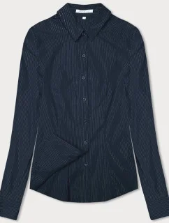 Koszula damska w srebrne paseczki granat (AWT0111)