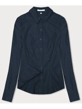 Koszula damska w srebrne paseczki granat (AWT0111) Koszula damska w srebrne paseczki granat (AWT0111)