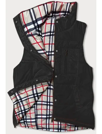 Obojstranná čierna dámska vesta (2383-1)